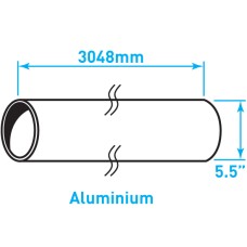 Air Intake Aluminized Steel Tube, Straight - 5.5" x 120"